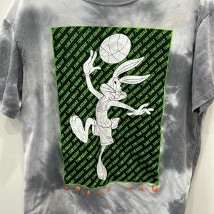 Xl gray multi color space jam/ tune squad t shirt: great condition.